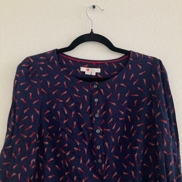 Boden Kara Shooting Star Blouse Long Sleeve Shirt Dainty Girly Smocked Preppy 4 - Picture 4 of 12